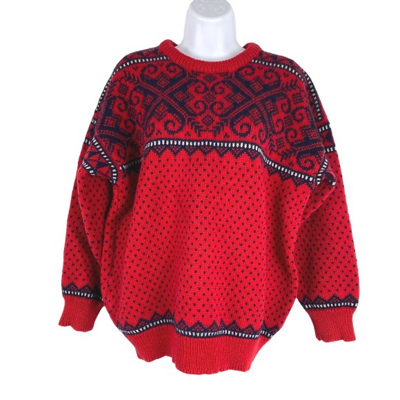 Dale Of Norway Womens Sweater Medium Wool Fair Isle Ski Crewneck Nordic FS-1109 - Picture 1 of 6